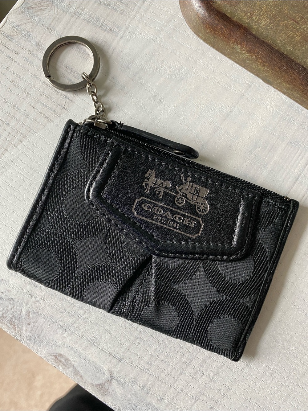 Coach Card Holder Keychain